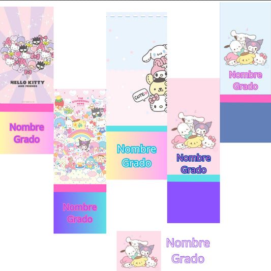 Sanrio friends Labels, tags, Thermo and more